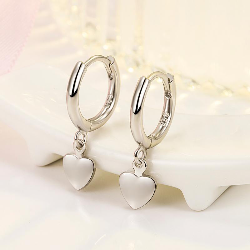 Punk Heart Drop Earrings for Women  Silver Needle Circle Earrings Ear Cuff Piercing Earring Cute Girl  Accessories