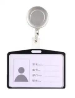 Aluminum Alloy ID Tag Work Card Sleeve with Lanyard Name Badge Holder Pass Card Protective Case Retractable Badge Reel