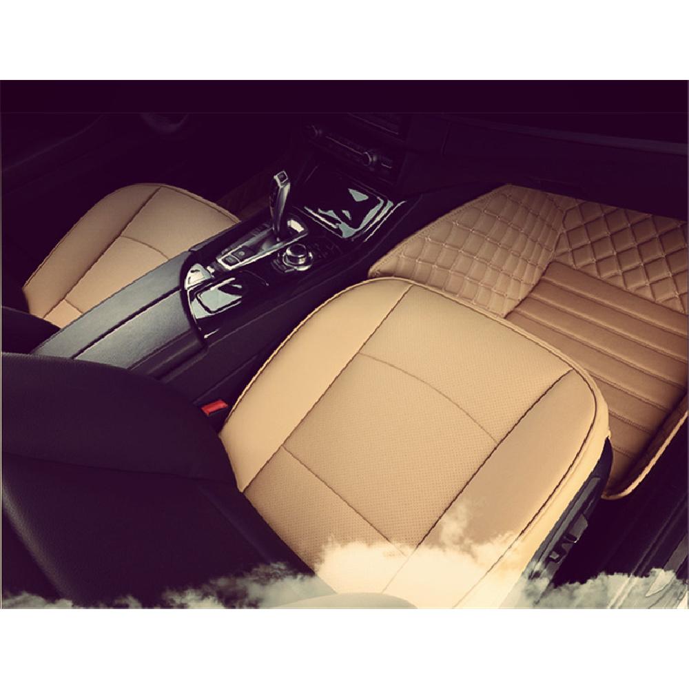 1X Universal Beige Pu Leather Deluxe Car Front Chair Cover Seat Cushion Pad Usa
