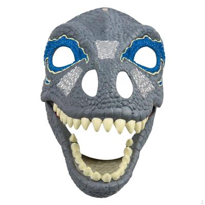 Dinosaurier beweglicher Kiefer Latex Tierkopfbedeckung für Kostümparty Maskenball Festival Foto