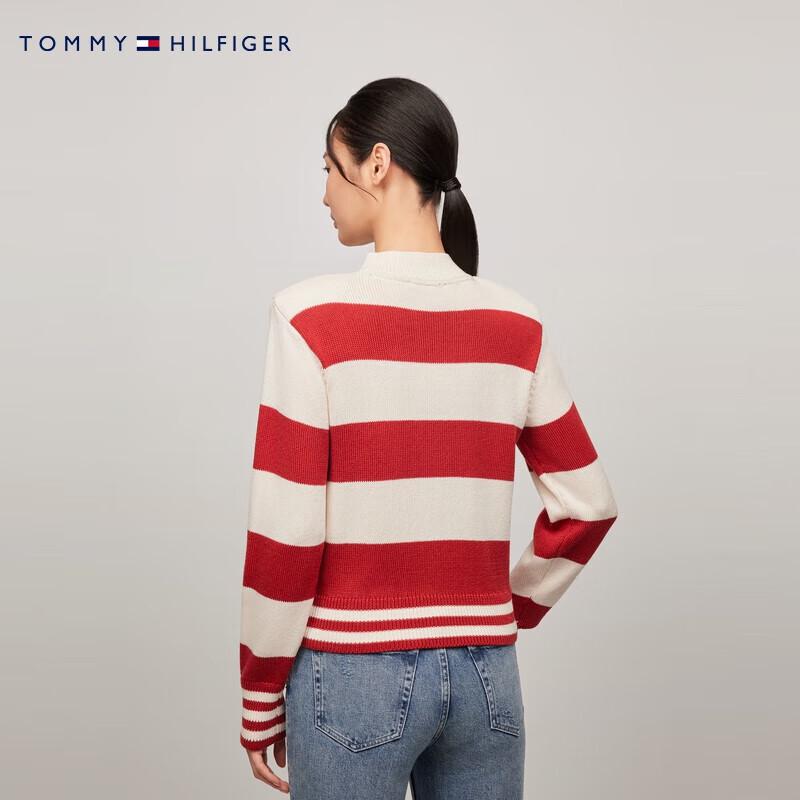 Tommy Hilfiger Women's Striped Long Sleeve Knit Sweater