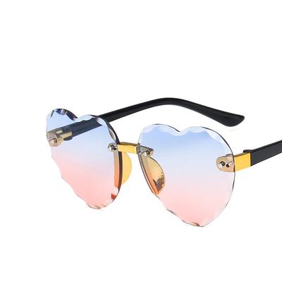 Occhiali da sole polarizzati con montatura senza montatura a forma di cuore carino per bambini Occhiali di protezione UV400 per ragazzi e ragazze