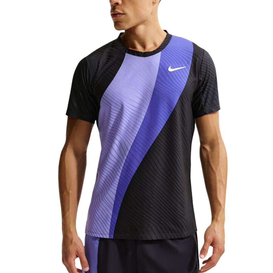 

Nike Dri-FIT ADV Court Slam Moisture-Wicking Stretch Breathable Striped Slim Fit Daily Short Sleeve T-Shirt Men Tops IB0201-570 S