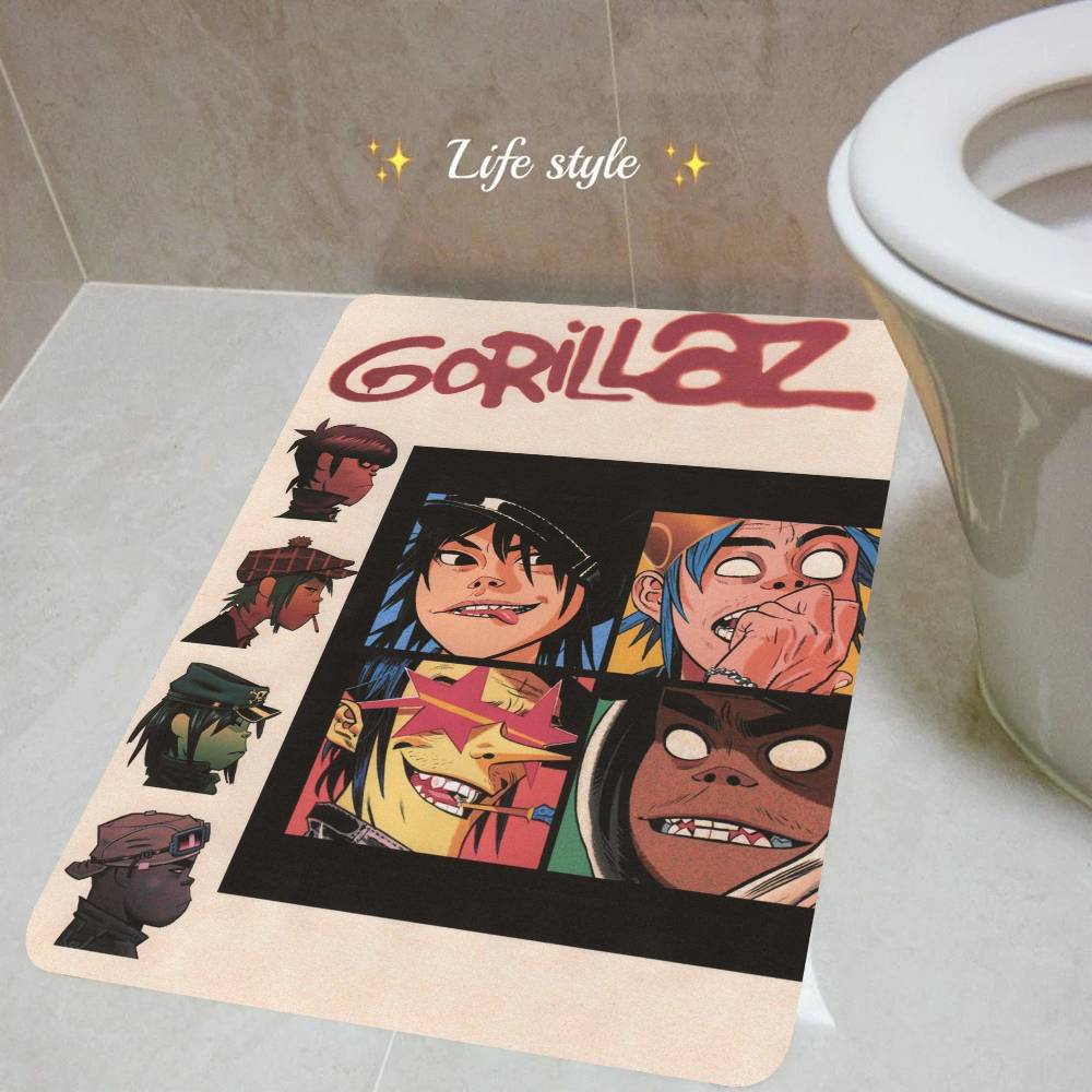 Virtual Anime Rock Band Gorillaz Floor Mat Rectangle Anti-slip Home Soft Badmat Front Door Indoor Outdoor Mat Hotel Decor Mat