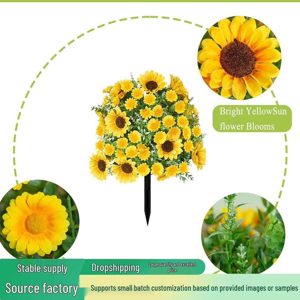 Spring Artificial Flowers: Small Daisies, Sunflowers, and Lavender for Outdoor Garden and Home Decor
