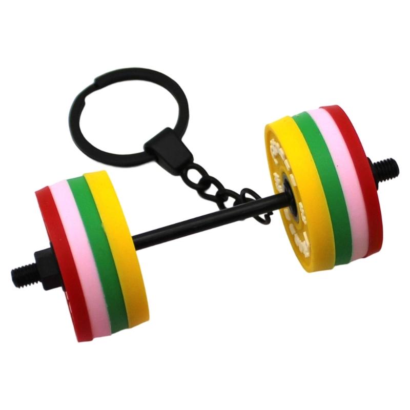 Rubber Dumbbell Keychain Lightweight Portable Exercise Themed Decorative Creative Sports Fitness Bag Decoration