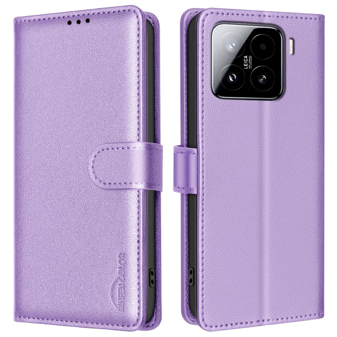 

BINFEN COLOR BF32 Для Xiaomi 15 Pro Шкіряний чохол-гаманець із блокуванням RFID-обкладинка телефону D