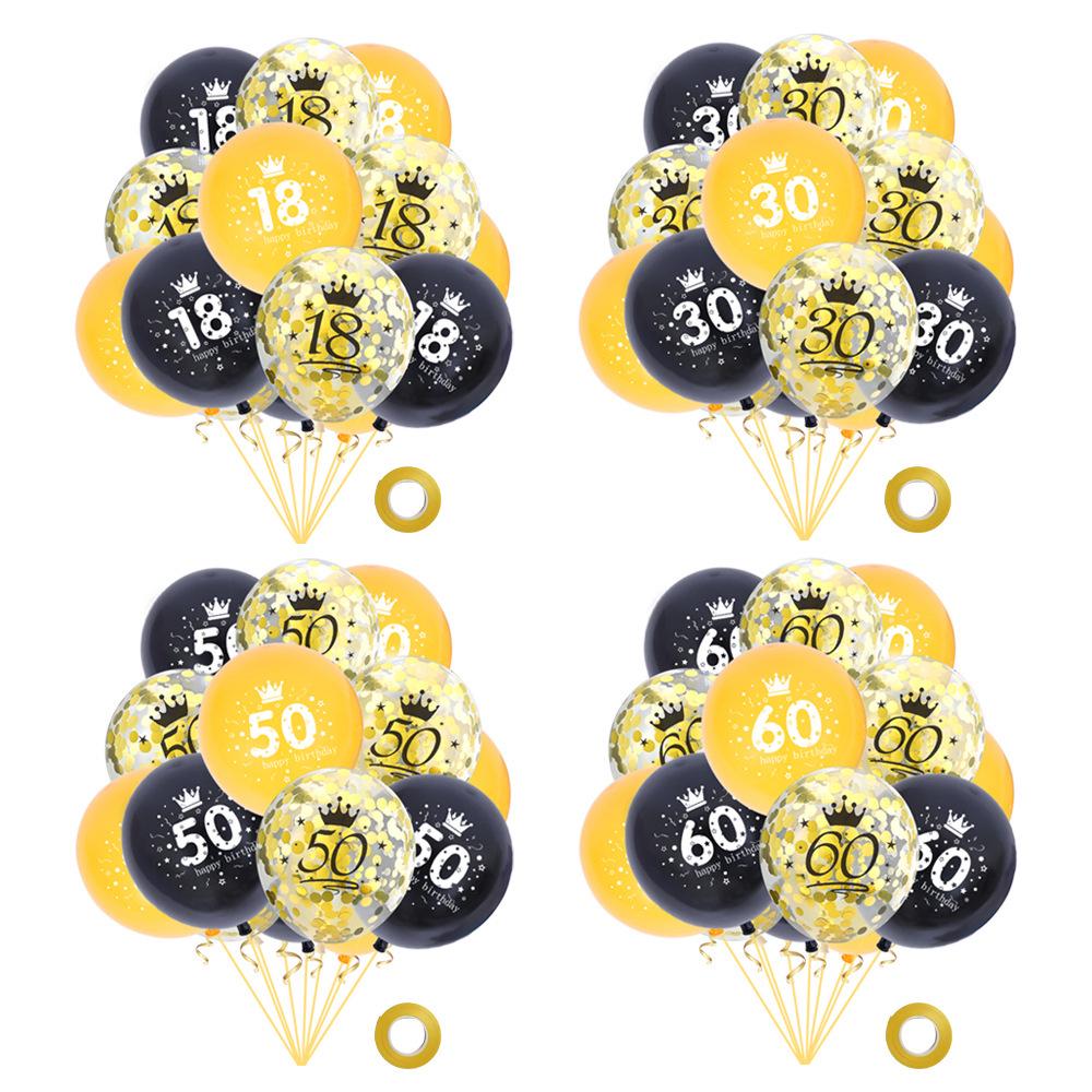 30th, 50th, 60th Birthday Confetti Balloons Combo for Adult Parties