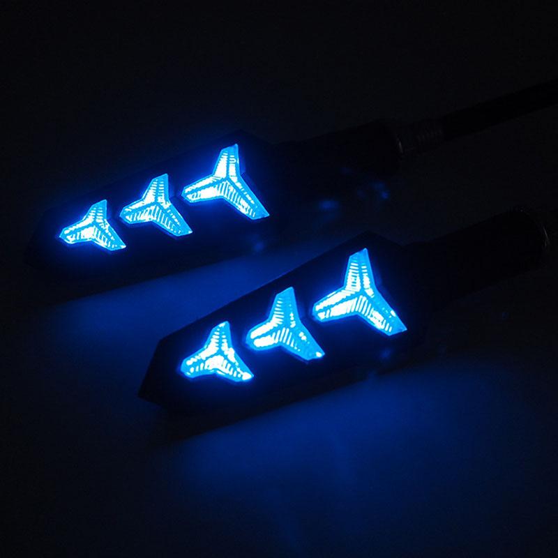 2pcs Motorcycle Flowing Water LED Turn Signal Light Indicator Lamp Arrow Flash Warning Universal Motorcycle Tail Flasher