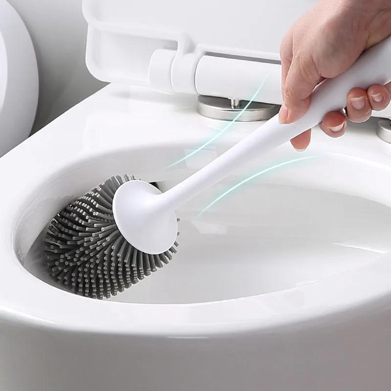 Silicone Toilet Brush For WC Accessories Drainable Toilet Brush Wall-Mounted Cleaning Tools Home Bathroom Accessories Sets