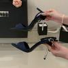 Mode Schmalband Mode Denim Damen Super High Heels Pumps Schuhe Neu In 2025 Weibliche Knöchelriemen Schuhe Dünne Absätze Schuhe Für Damen