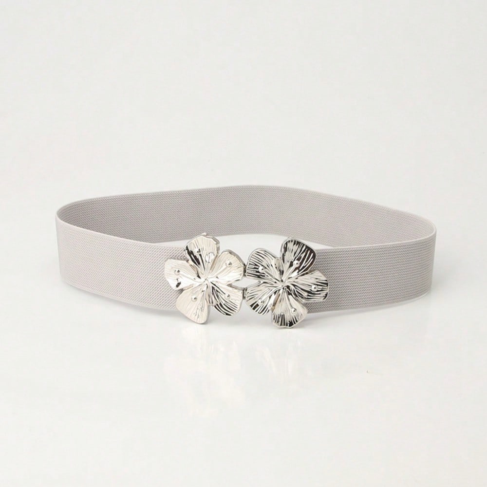 New European and American Elastic Elastic Women's Belt Fashionable Versatile Flower Buckle Decorative Belt with Coat Waist Seal