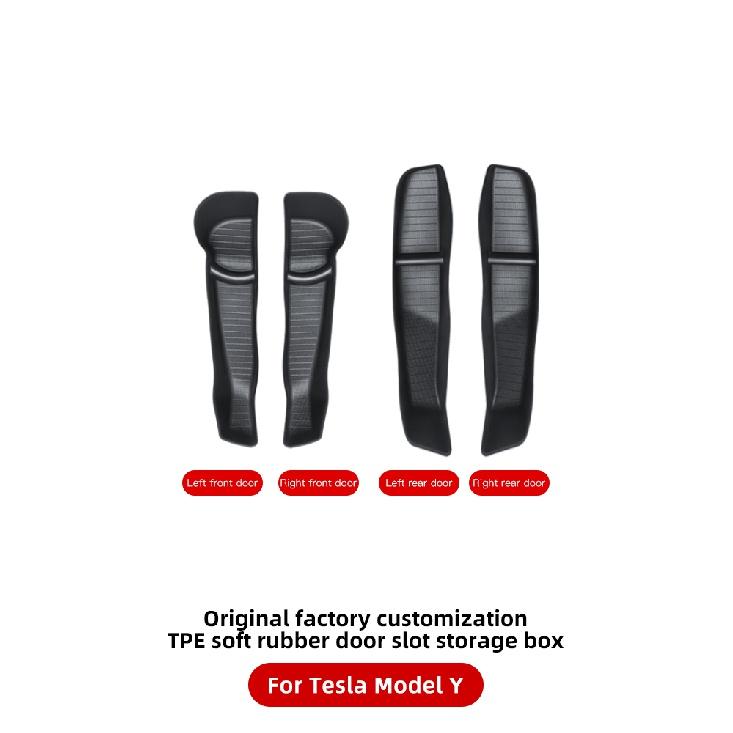 For Tesla Model Y 2022  Door Storage Organizer Box TPE Waterproof Material Car