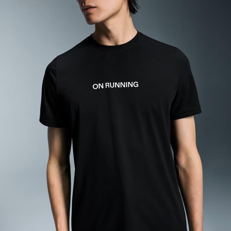 On Running Comfortable Soft Moisture-Wicking Short Sleeve T-Shirt Men Tops Black 1ME30370553