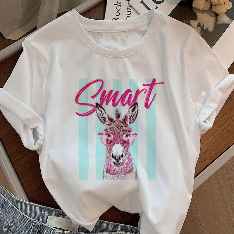 Smart Donkey Graphic T Shirts Funny Animal Meme Design Tshirt Unisex Summer Short Sleeve Tshirt Casual Round Neck Tops