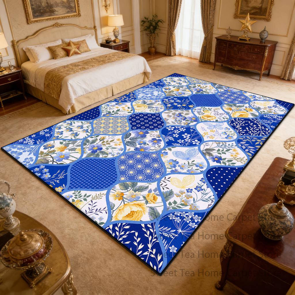 Bohemian Ethnic Patchwork Bedroom Carpet Decoration Home Washable Non-slip Dining Room Mandala Rug Large Area Softy Parlor Mat