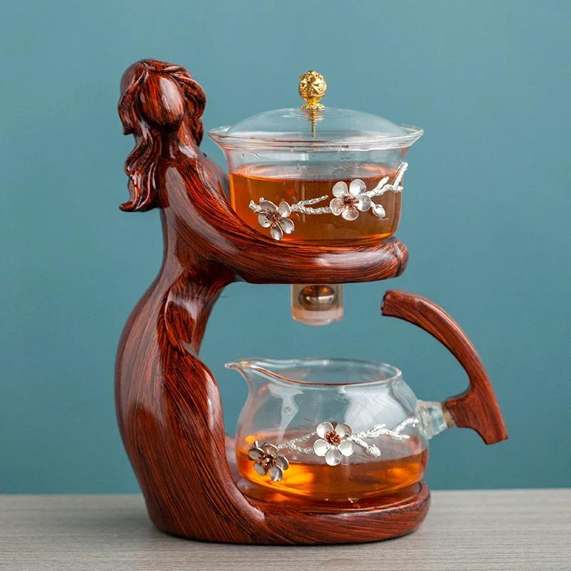 Heat-resistant Glass Teapot Holder Base Tea infusers Tea Ware Automatic Tea Set Tea Making  Kungfu Teapot Teacup
