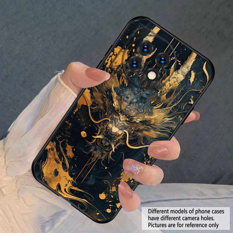Golden Dragon For OnePlus 8 9 11 12 13 10 Pro 9RT 8T 12R Ace 3 5 2V Nord CE 2 4 Lite N20 SE 30 N200 silicone soft phone case