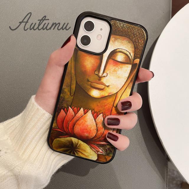 Buddha-Statue Vintage Handyhülle für iPhone 11 12 13 14 Pro Max mini X XR XS SE 2020 6 7 8 Plus Samsung Galaxy S21 S22 Hülle