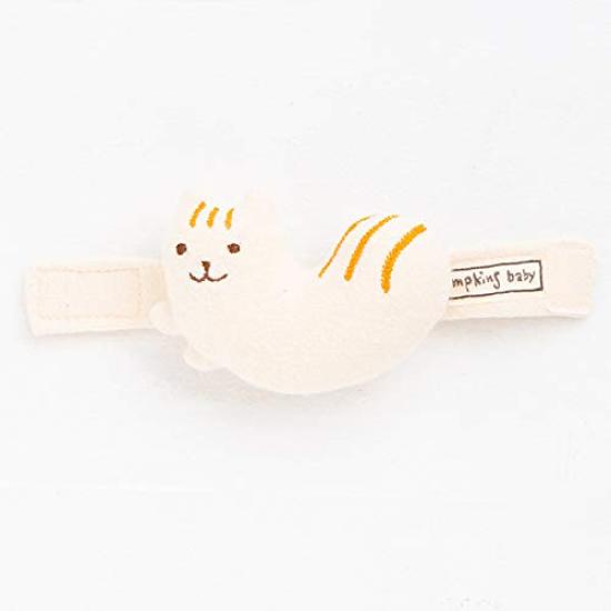 

Y-1300 Pompkins BABY 100% хлопок [Серия Бурундучок] Погремушка на запястье, Сделано в Японии (натуральный)