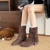 Fashion Women Boots European and American Fashion Buckle Pleated Short Boots Autumn and Winter New Flat Boots Women Shoes