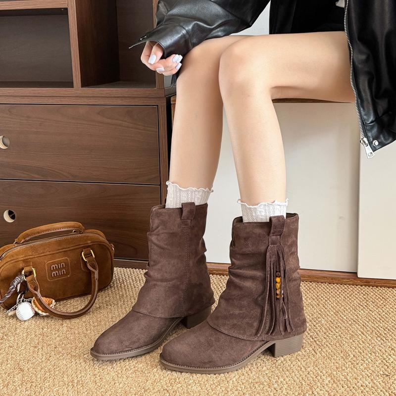 Fashion Women Boots European and American Fashion Buckle Pleated Short Boots Autumn and Winter New Flat Boots Women Shoes