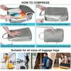 6pcs Compression Packing Cubes for Suitcases, Light Traag, Expandable Paravel Organizer for Clothes Luggage Storageuise Holiday Beach