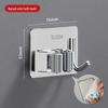 Stainless Steel No-Drill Mop & Broom Holder with Hooks - Wall-Mounted, Strong Adhesive Storage Clip