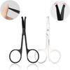 1PC Silver Mirror Light Black Round Head Safety Nose Hair Scissors Neutral Stainless Steel Scissors