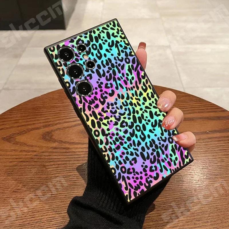 Leopard Print Pattern Phone Case For Samsung Galaxy S24 Ultra S23 FE S22 S20 Plus A73 A72 A71 A55 A54 A51 A50 A35 A15 Cover