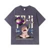275 GSM Washed T-shirts 100% Cotton Jujutsu Kaisen V47 Toji Print Unisex Heavy Cotton T Shirt