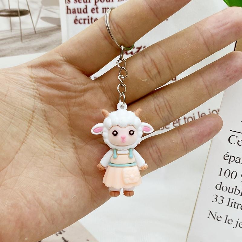 Cute Cartoon Sheep Keychains Soft Silicone Various Lovely Styles Perfect For Backpack Decor Birthday Gifts Daily Accessories