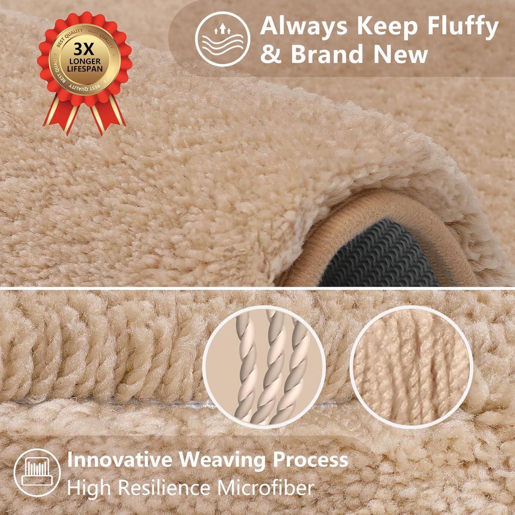 3x Longer-Lasting Microfiber Bath Mat, Non-Slip, Absorbent, Machine Washable, Thick, Extra Soft, and Durable for Bath, Bathroom, Foot Mat, or Entrance