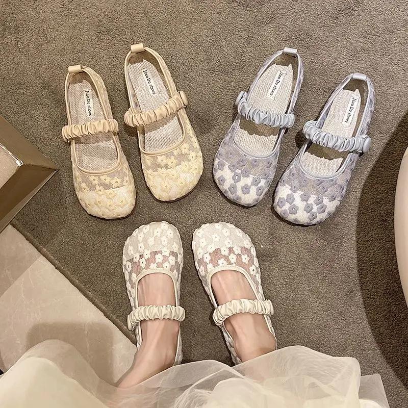 Ladies Footwear Round Toe Grey With Heel Transparent Women's Flat Shoes Cheap Clearance On Offer Elegant and Fashionable Dress