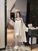 Summer New Ice Silk Sexy Nightgown Women's Thin Comfortable Suspender Nightgown Loungewear Two-piece Set with Chest Pad