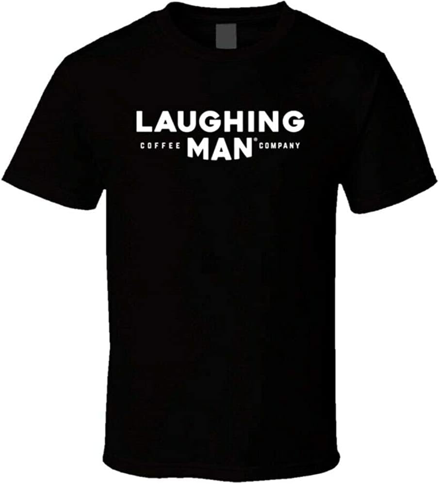 Hugh Jackman Laughing Man Coffee Addict Drinker Gift Logo T Shirt L чёрный