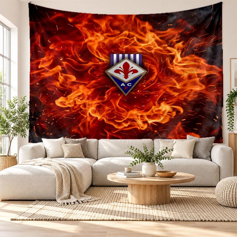 Fiorentina FC Wall Tapestry, Soft Fabric Wall Hanging, Decorative Backdrop For Bedroom Home Wall Art