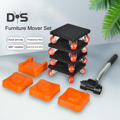 1 sada nářadí na zvedání nábytku se zvedacím špalíkem s páčidlem Silný stěhovač nábytku s kolečky Stěhovací váleček na nábytek Dolly
