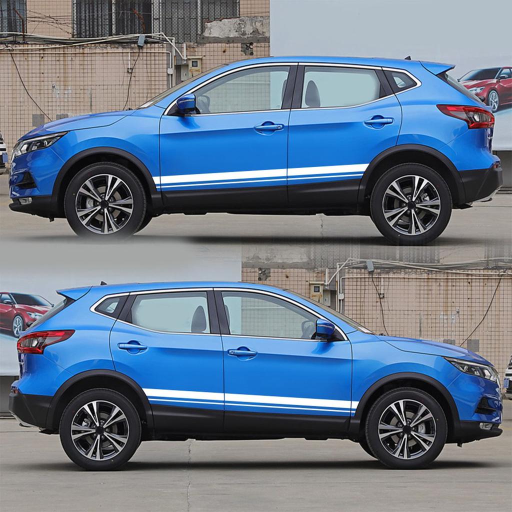 2pcs Stripe Car Decal Graphic   Waterproof Self Adhesive Removable Racing Automotive Door Body Sticker