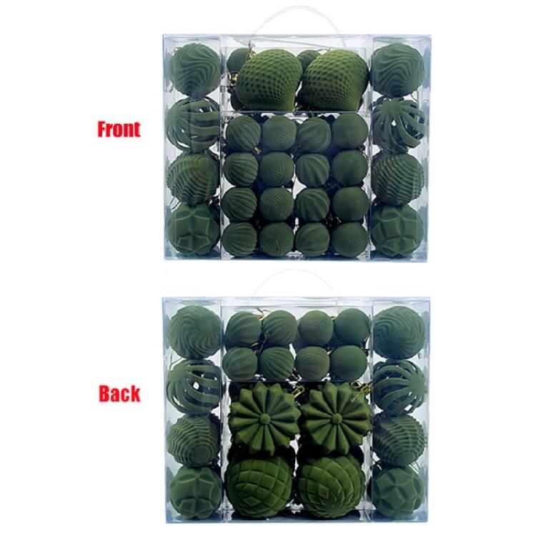 48Pcs Shatterproof Christmas Baubles Velvety Ball Hanging Ornament Christmas Tree Decoration For Wreath Mantels Window