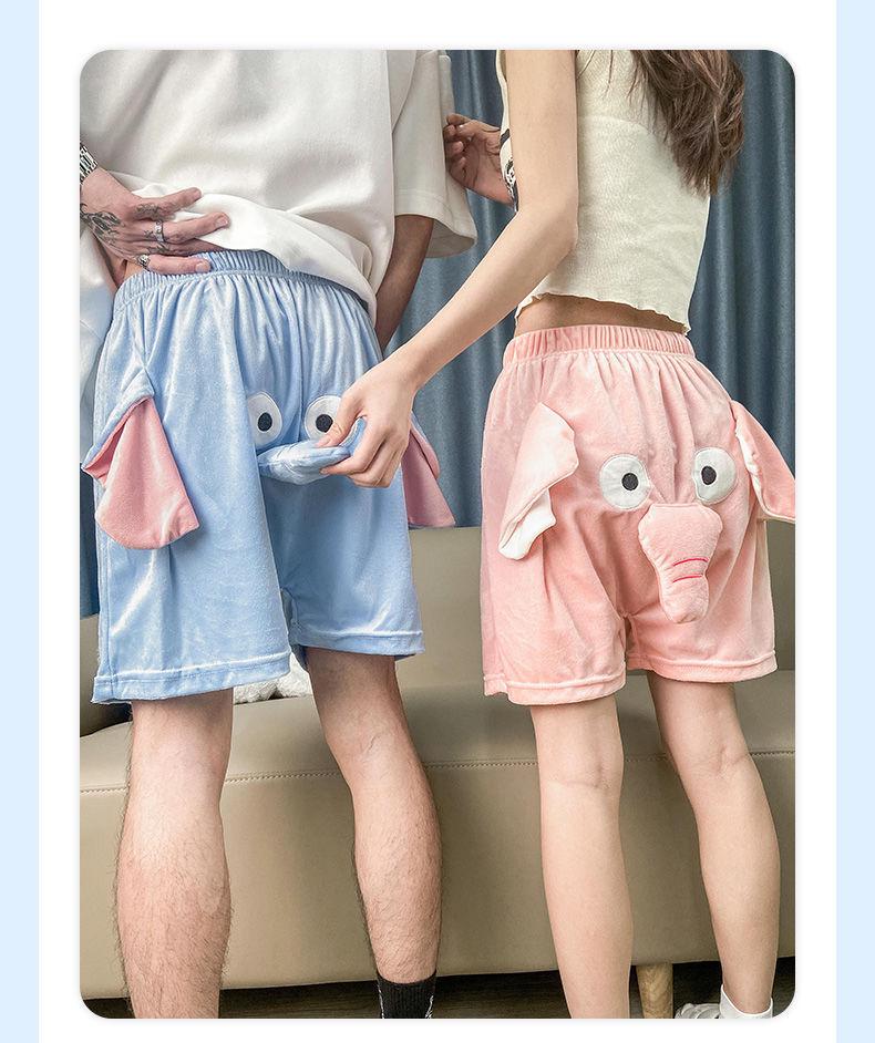 Unisex Funny Squeaky Nose Elephant & Piggy Pajama Shorts