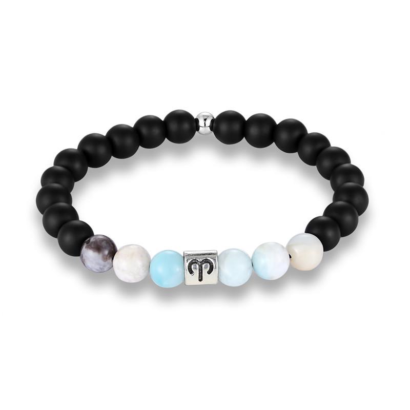 12 Constellation Bracelets, Energy Stone Frosted Stone Bracelets, Personalized Trend Yoga Bracelets.