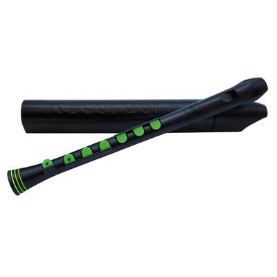 NUVO Soprano Baroque Silicone Dedicated Case and Fingering Recorder, Style, Recorder+(B), Key, Black/Green N320RDBGR-B [Includes Chart]