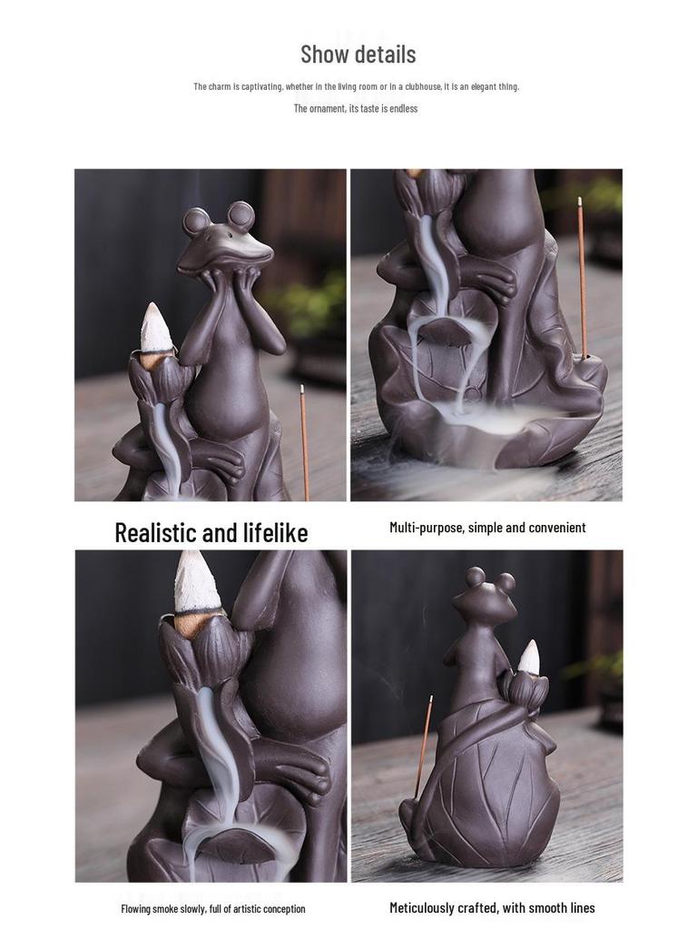 Zisha Backflow Incense Burner - Long-lasting Sandalwood and Agarwood Home Decoration.