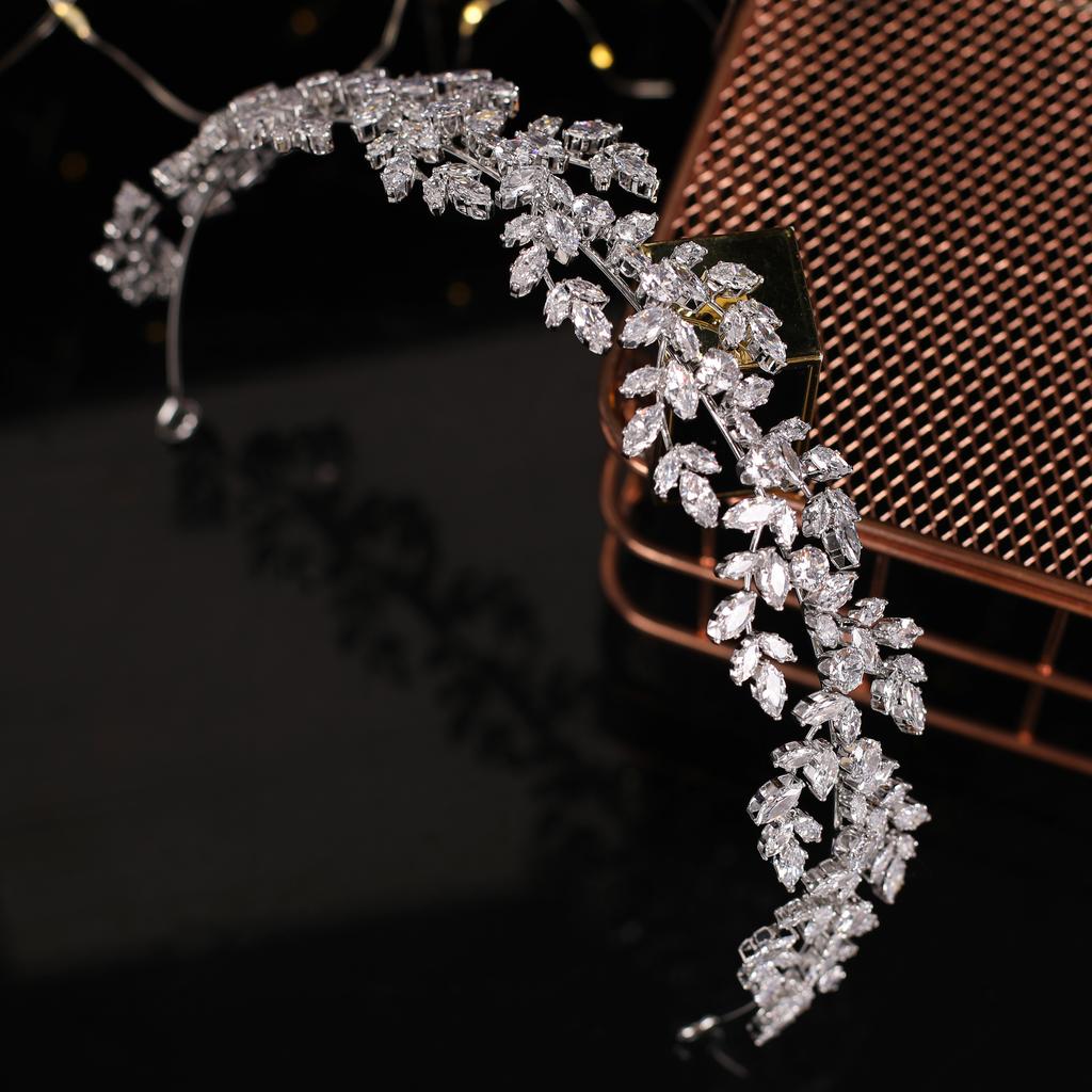 Echsio Simple Hairbands Women Hair Jewelry Bridal Wedding Hair Accessories Cubic Zircon Tiaras and Crown BC6130 Corona Princesa