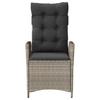 Garden Armchair with Cushions Adjustable Light Grey Poly Rattan