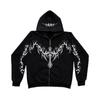 Felpa con zip Y2K Gotica Streetwear Retro Vestibilità Larga Unisex