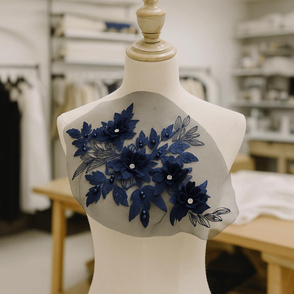 Luxury 3D Flower Patch Flower Embroidery Flower Embroidered Patches  Bridal Gown Decor