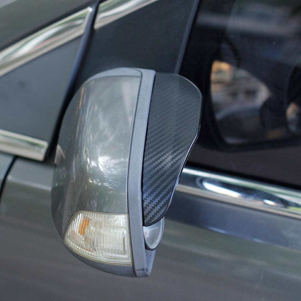 2Pcs Car Rearview Mirror Rain Eyebrow Carbon Fiber Auto Car Rear View Side Rain Shield Snow Guard Sun Visor Shade Protector