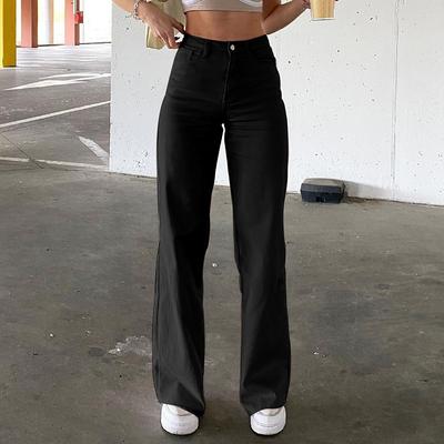 Fashion Loose Jeans για Γυναικεία Ψηλόμεση Stretch Φαρδύ παντελόνι στο πόδι Casual Comfort Τζιν Παντελόνι Mom Washed Jean παντελόνι